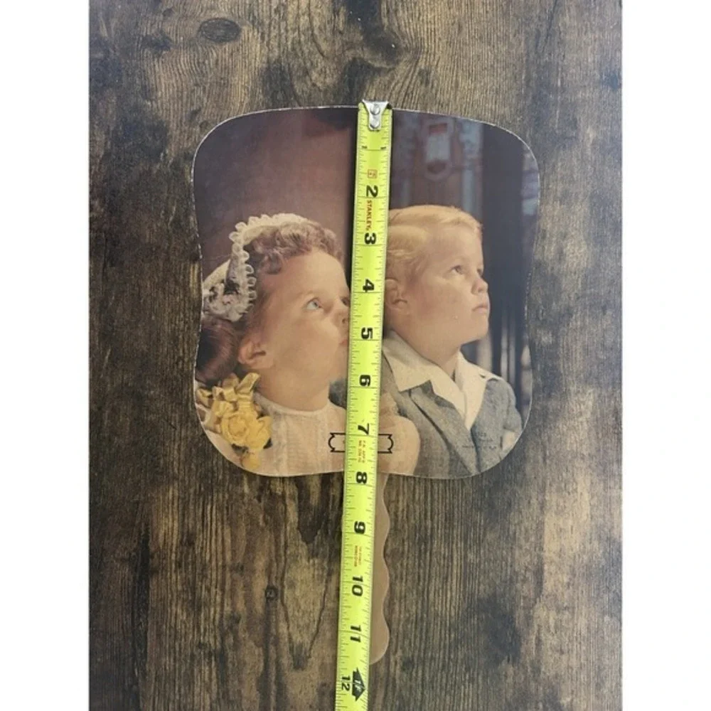 RARE Vintage Excel-O-Craft Sample No 8705 Silent Worship Advertising‎ Hand Fan